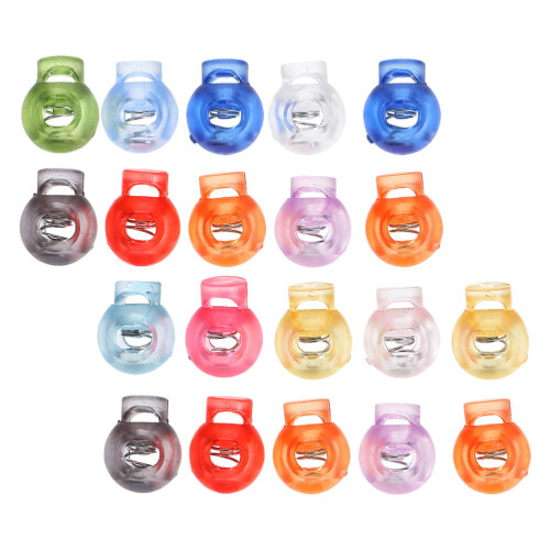 112 Pcs Plastic Spring Cord Locks Drawstring Clips Toggle Stoppers 2