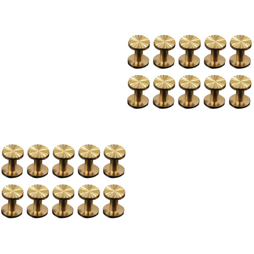 20 Pcs Solid Brass Sunflower Screws Stud For Craft 10x4x10mm 2