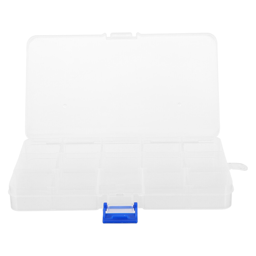 Solustre 10 Pcs 15 Grids Transparent Medicine Storage Containers