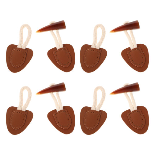 12Ensembles Boutons À Toggle Imitation Corne Café Durable 2