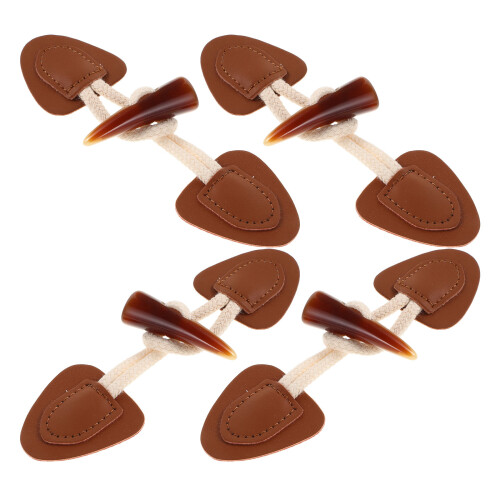 12Ensembles Boutons À Toggle Imitation Corne Café Durable 1