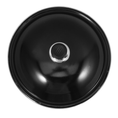 2Pcs Enamel Pot Lid 30 Cm Universal Replacement For Cookware Black