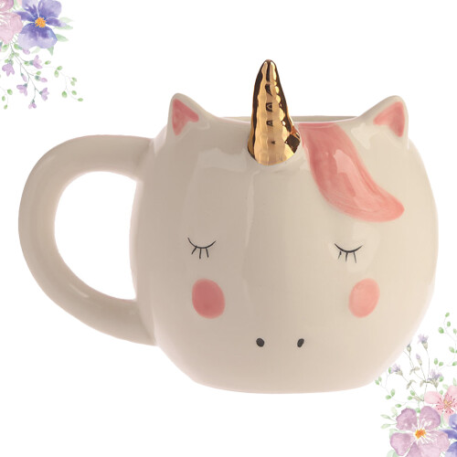 Creative Ceramic Unicorn Mug For Home Office Hotel Use White 1