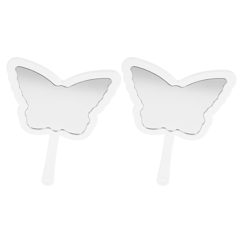 Inoomp Hand Held Makeup Mirror Butterfly Shaped Portable Compact For Travel