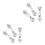 6 Pcs Metal Luggage Zipper Pullers Replacement Tabs Supply 8