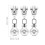 6 Pcs Metal Luggage Zipper Pullers Replacement Tabs Supply 10