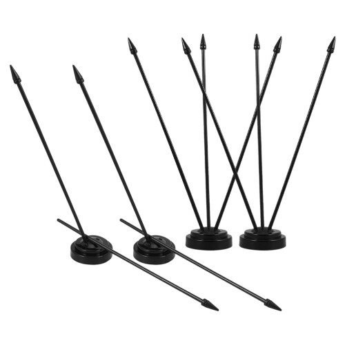 16Pcs Plastic Mini Flagpole Kit Black Indoor Table Flag Stand 1