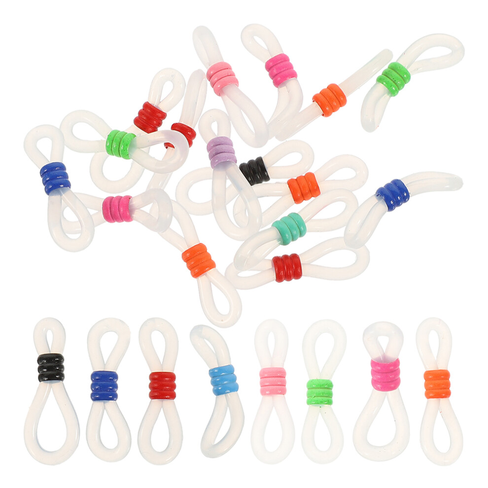 Vaguelly 40Pcs Silicone Anti Slip Eyeglass Chain Ends For Glasses Sunglasses