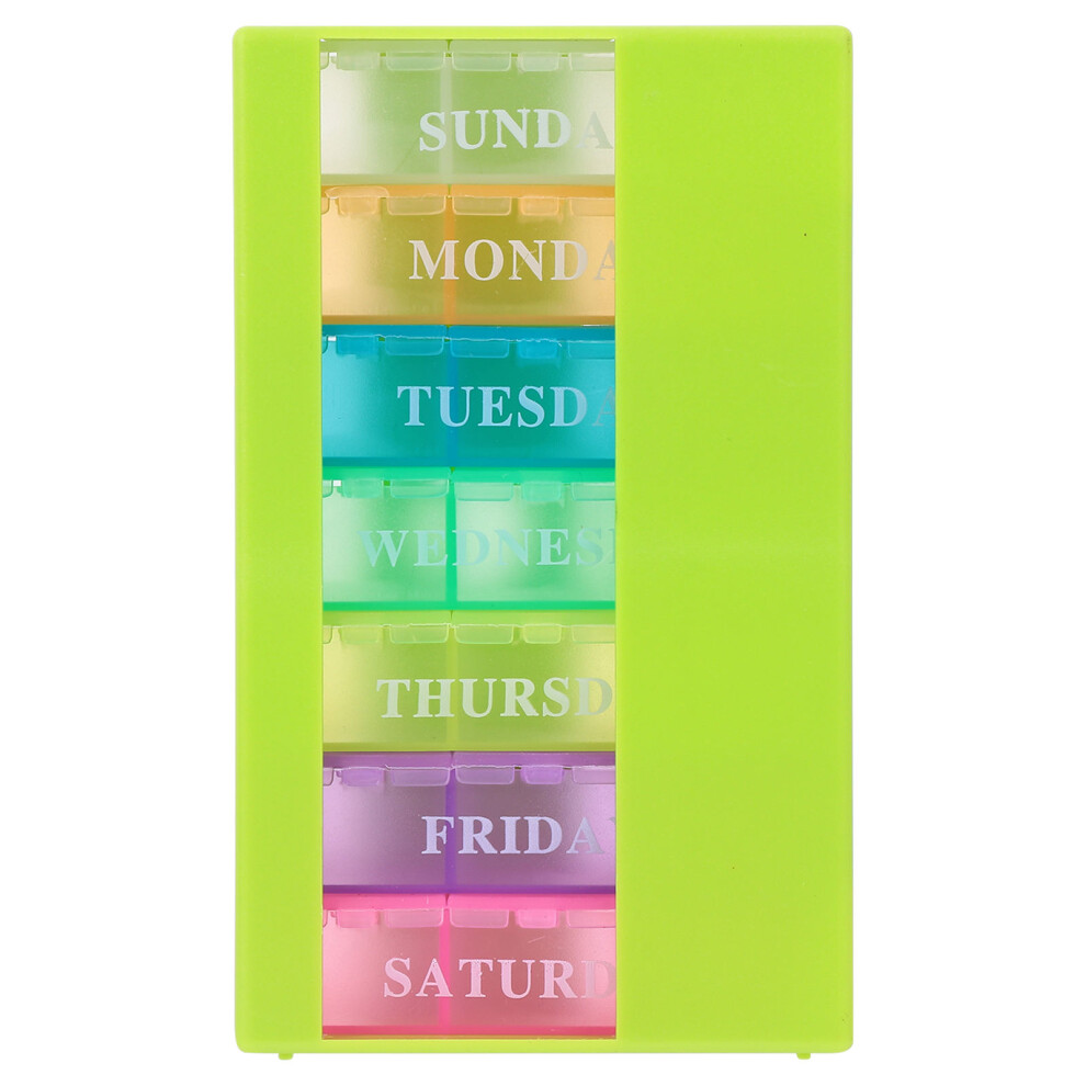 Villcase 1Pc Weekly Pill Organizer 21 Compartment Portable Medicine Container