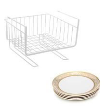 2Pcs Simple Cabinet Storage Rack Under Table Shelf Partition Layer