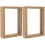 2Pcs Glass Display Frame With Wooden Frame Double Sided 4