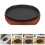 Iron Skillet With Wooden Base Sizzle Griddle Pan 11