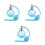 3Pcs 100Ml Blue Crystal Art Vintage Refillable Plastic Spray Bottle 7