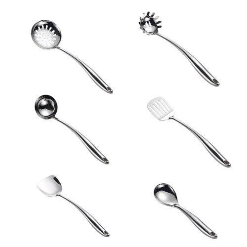 Stainless Steel Slotted Scoop With Long Handle Kitchen Tool 2