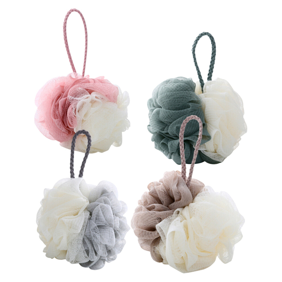 Iplusmile 12 Pcs Shower Bath Ball Double Color Mesh Sponge Pouf Scrubber L