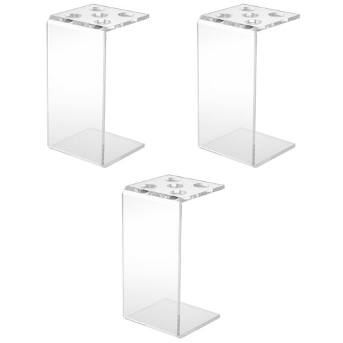 3 Pcs Hair Scissors Storage Rack Transparent Stand Holder 2