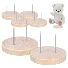 18 Pcs Felt Dolls Display Stand Wooden Base For Needle Felting Crafts