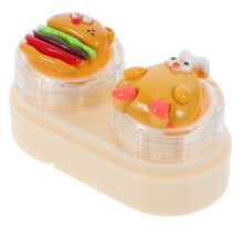 2Pcs Cute Animal Compact Case With Drawer And Tweezers