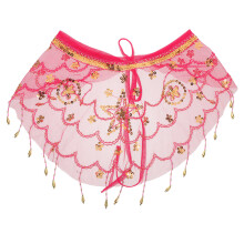 5Pcs Sequin Mesh Belly Dance Veil With Fringe For Performance