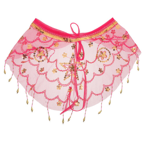 5Pcs Sequin Mesh Belly Dance Veil With Fringe For Performance