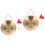 2 Sets Chinese Gong With Hammer Red 8