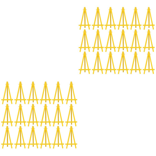 60 Pcs Mini Plastic Easel For Art Painting Name Display Yellow 2