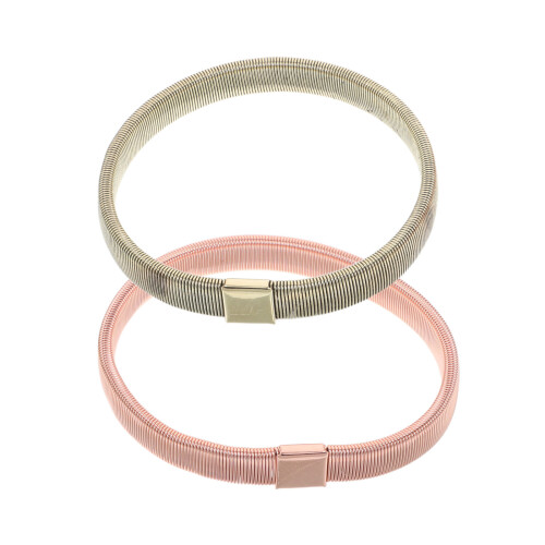 2 elastische metalen overhemdklemmen armbanden en dames
