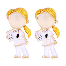4 Pcs Girl Nurse Brooches Zinc Alloy Clothing Decor