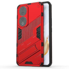 (Red) For Honor 90 Bump Proof Pc + Tpu Phone Cover Drop-proof Phone Case With Kickstand f26
