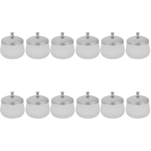 12Stk Acryl Liquid Dappen Dish Silber Mit Praktischem Deckel 1
