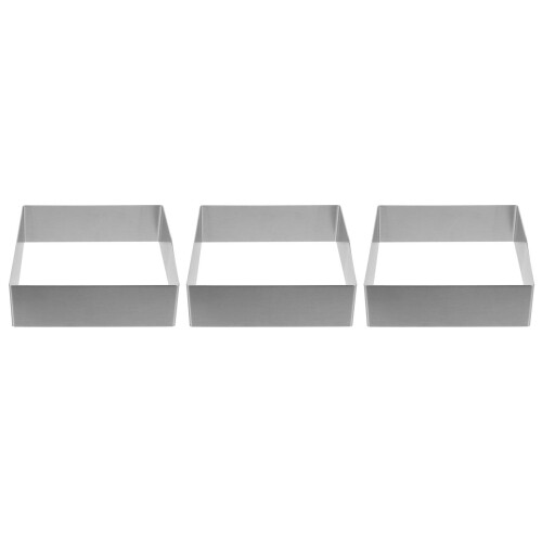 3Pcs Square Mousse Mold Stainless Steel Cake Inch 2