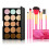 2pcs 15 Colors Face Cream Makeup Concealer With 7pcs Pink Brushes 1