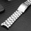 3Pcs 22Mm Stainless Steel Solid Links Bracelet Watch Band Curved End 5