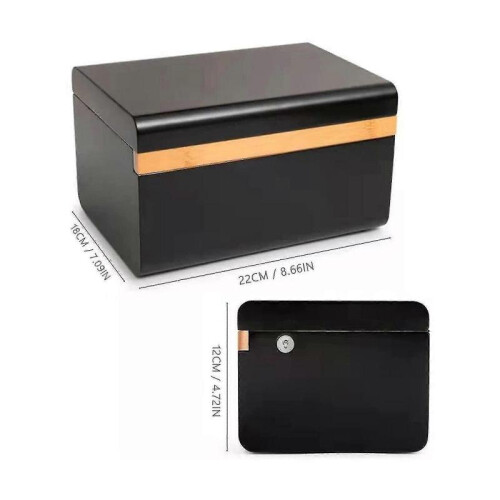 Premium Bamboo Storage Box with Removable Tray Removable Divider Wooden Storage Box with Lock 2