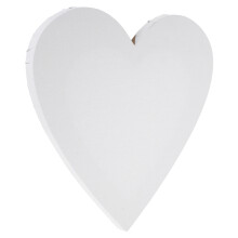 2Pcs Heart Shaped Canvas Panel With White Frames For Painting Decor