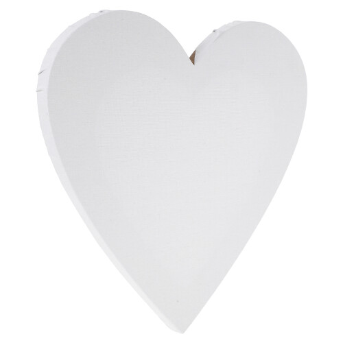 2Pcs Heart Shaped Canvas Panel With White Frames For Painting Decor