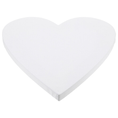 2Pcs Heart Shaped Canvas Panel With White Frames For Painting Decor 2