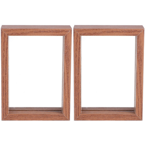 2 Pcs Double Sided Glass Picture Frame Transparent Specimen Clip 1