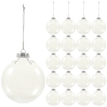 72 Pcs Christmas Ball Ornaments Clear Flat Baubles For Tree