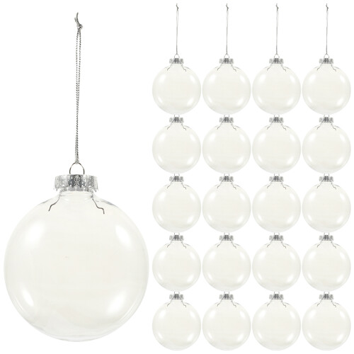 72 Pcs Christmas Ball Ornaments Clear Flat Baubles For Tree