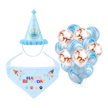 3 Sets Pet Saliva Tissue Hat Latex Balloons For Dog Birthday Party