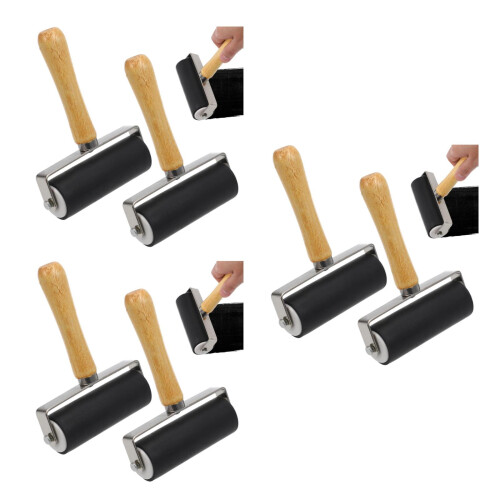 6 Pcs 10Cm Rubber Ink Roller For Printmaking And Craft Stamping 2