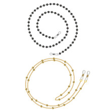 4St Praktische Zwarte Brillenkoord Met Decoratieve Beads