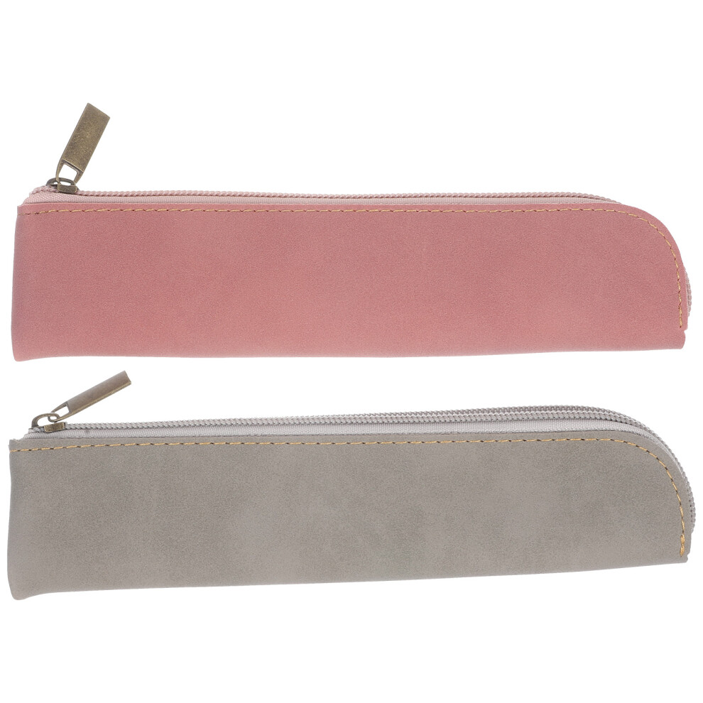 Aboofan 2Pcs Pu Cosmetic Pouch With Zipper For Women
