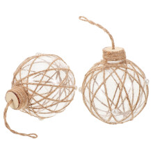 8 Pcs Clear Plastic Fillable Ornament Balls With Rope For Christmas