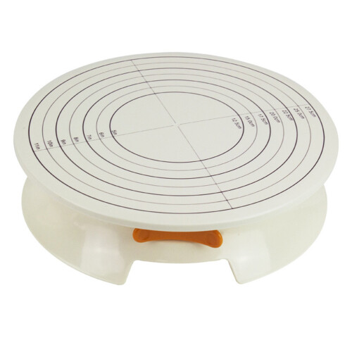 1Pc 12 Inch Plastic Rotating Cake Turntable With Scale For Home Bakery