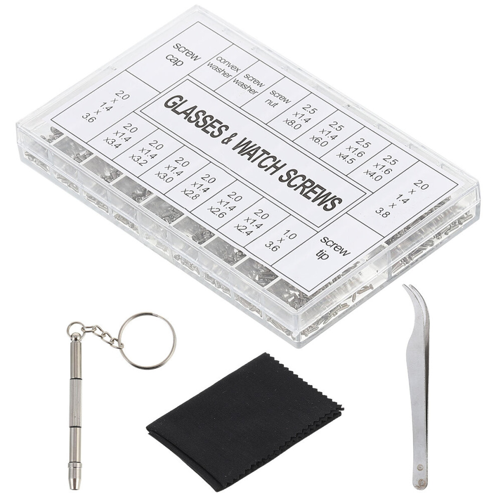 Vaguelly 1000 Pcs Set Glasses Repair Tools For Eyeglasses Sunglasses Clock