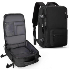 (43x30x20cm, Black) Waterproof Lightweight Travel Backpack Bags Large Capacity Women's Multifunctional Suitcase Usb Charging Woman Airplane Luggage
