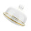 One Set Glass Cake Cover With Ceramic Tray Dessert Dome 3