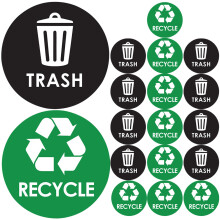 4 Sets Trash Can Recycle Stickers Waste Sorting Decals